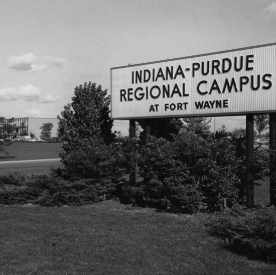original signage for Indiana Purdue regional campus